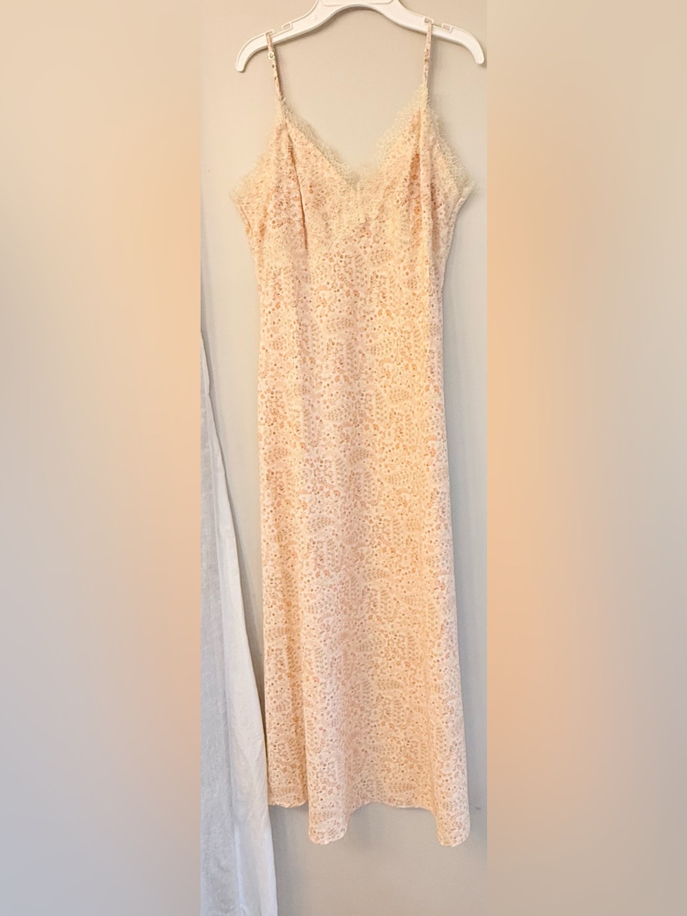 LOFT Blush Lace Maxi Slip Skirt